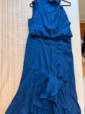 Women's Royal Blue Ruffled Dress